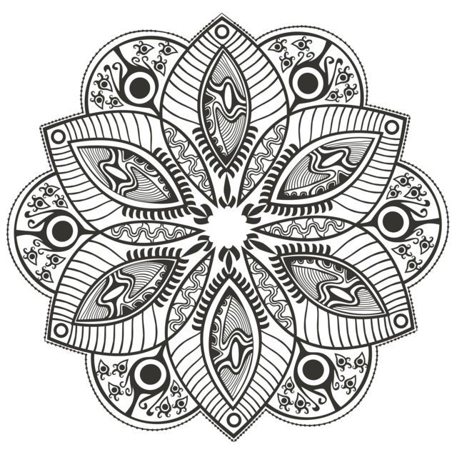 Coloriage Mandala Fleur Originale Par Markovka - Adulte à imprimer