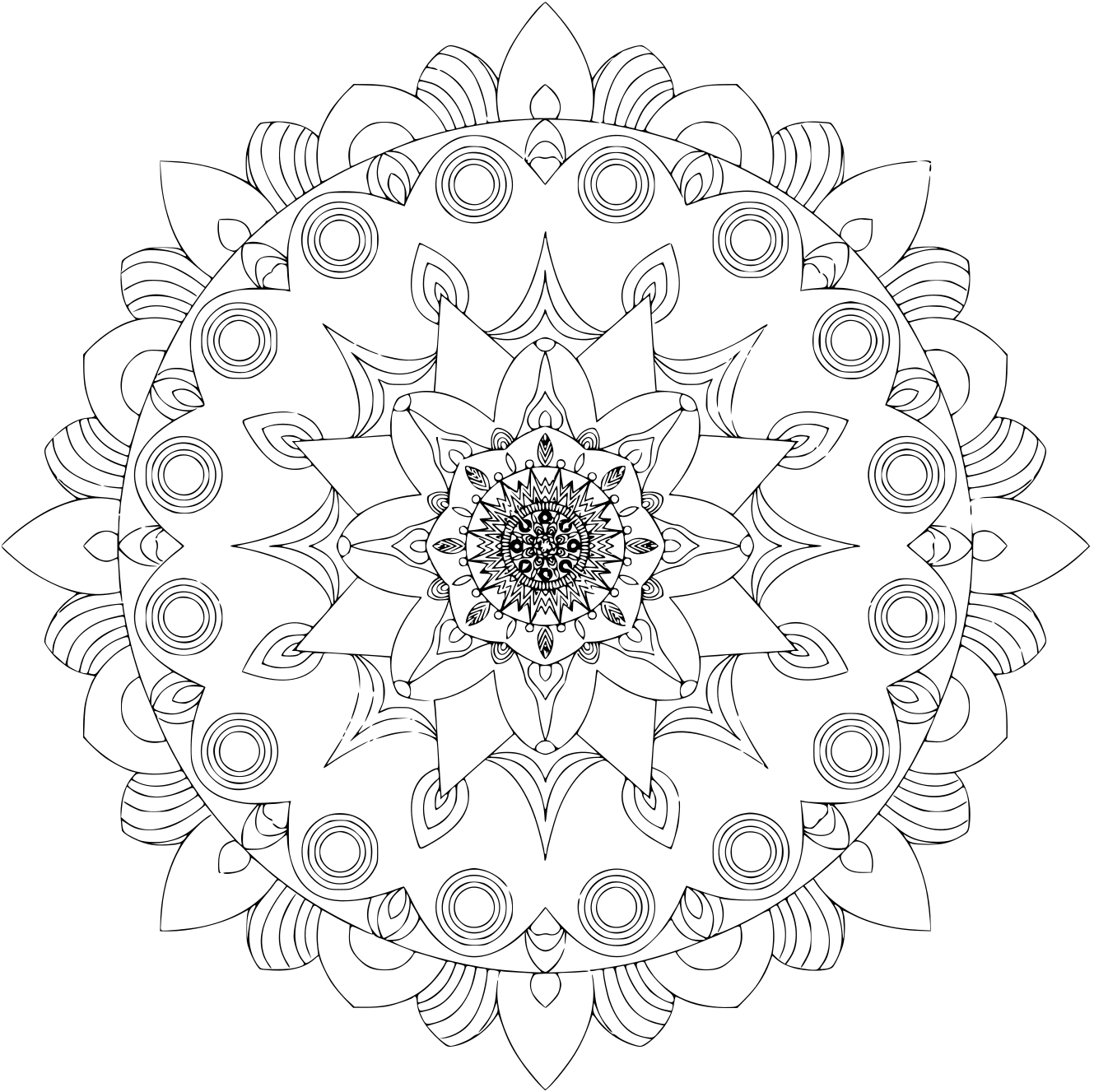 Coloriage Mandala Islam Arabic Indian Moroccan - Mandala à imprimer