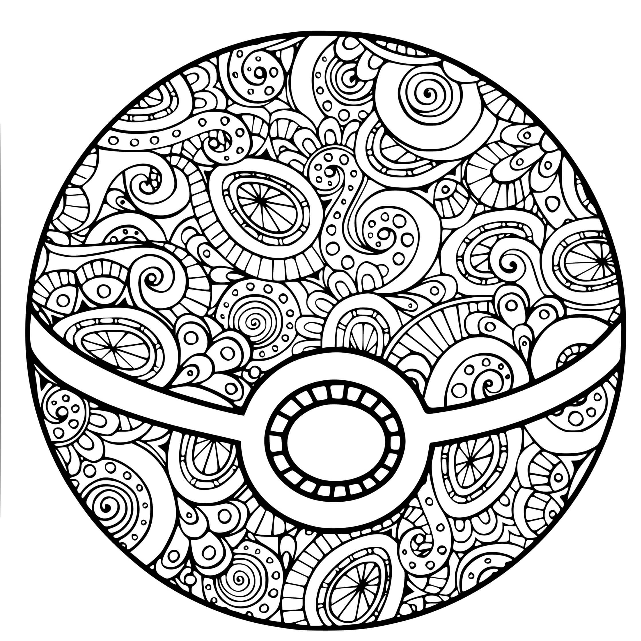 Coloriage Mandala Pokeball - Pokémon à imprimer