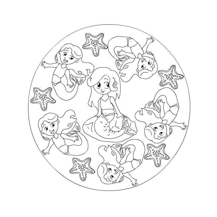 Coloriage Mandala Princesse - Mandala à imprimer