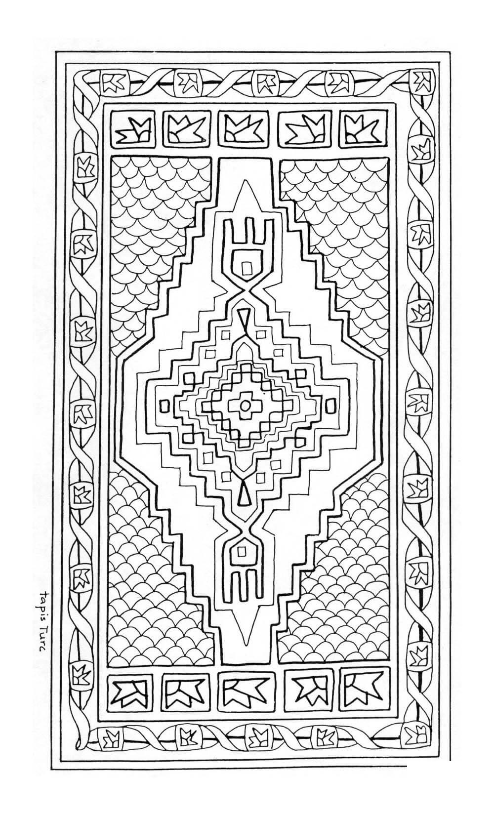 Coloriage Mandala Tapis Turc Joeke Remkus De Vries - Mandala à imprimer