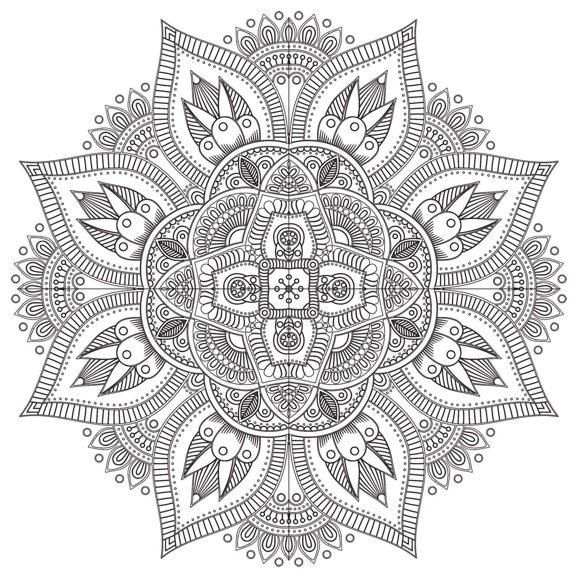 Coloriage Mandala Zen Antistress Difficult - Mandala à imprimer