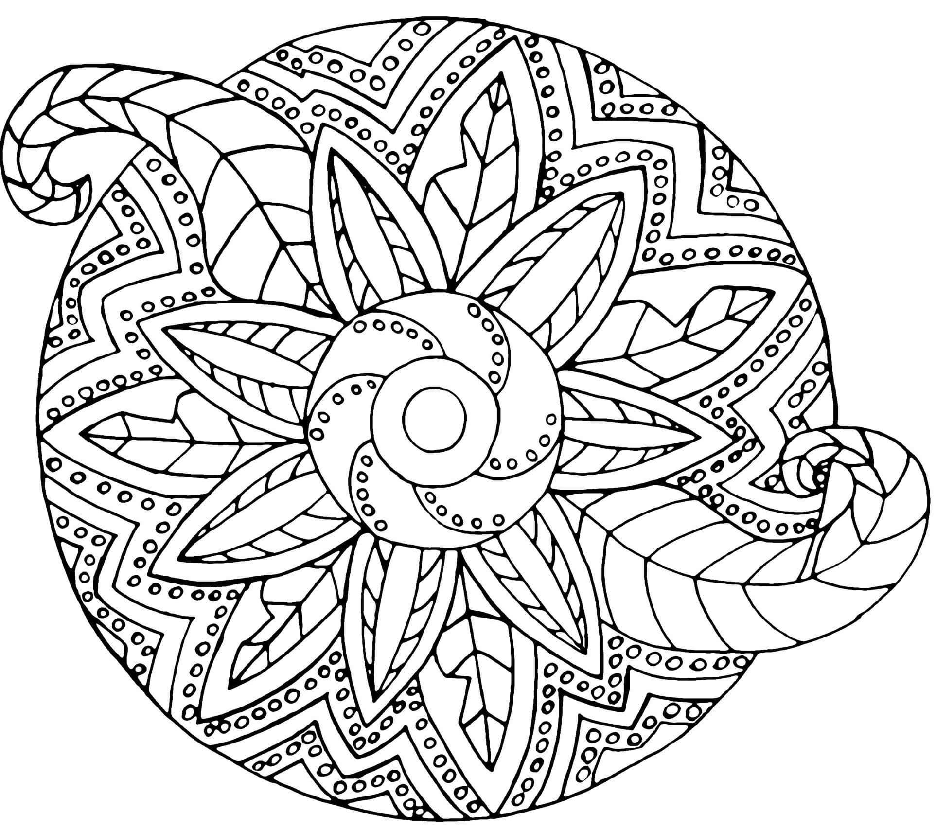 Coloriage Mandala Zentangle Vegetal - Mandala à imprimer