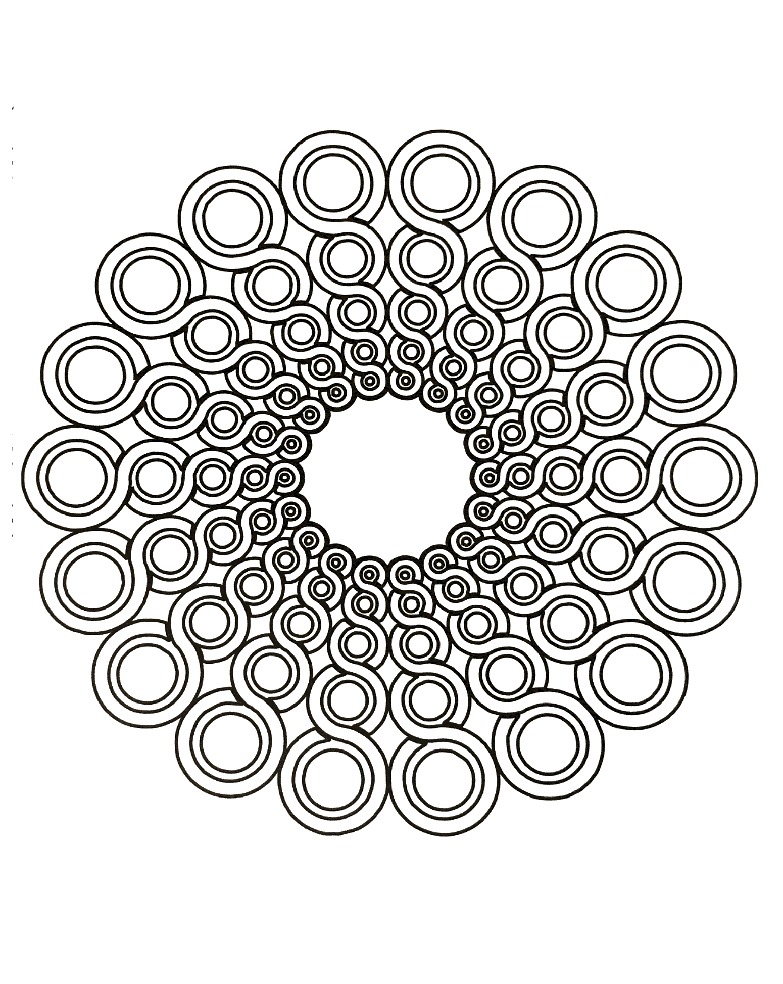 Coloriage Mandala Géométrique Complexe Symétrique - Adulte à imprimer
