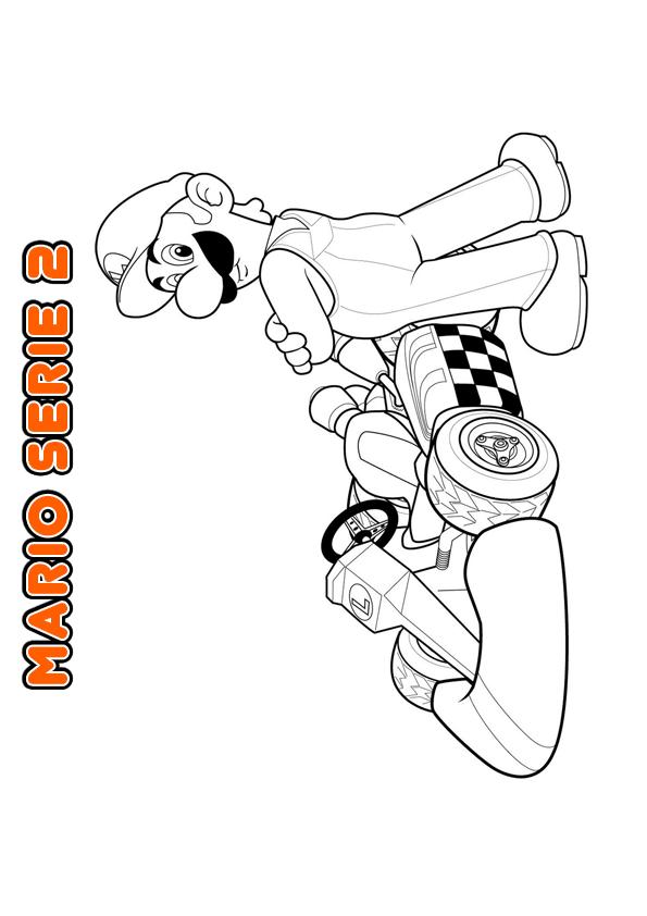 Coloriage Mario en action dans le Royaume Champignon - Mario à imprimer