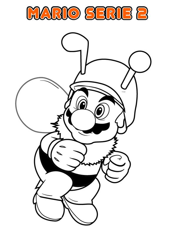 Coloriage Mario et Luigi dans le château de Peach - Mario à imprimer