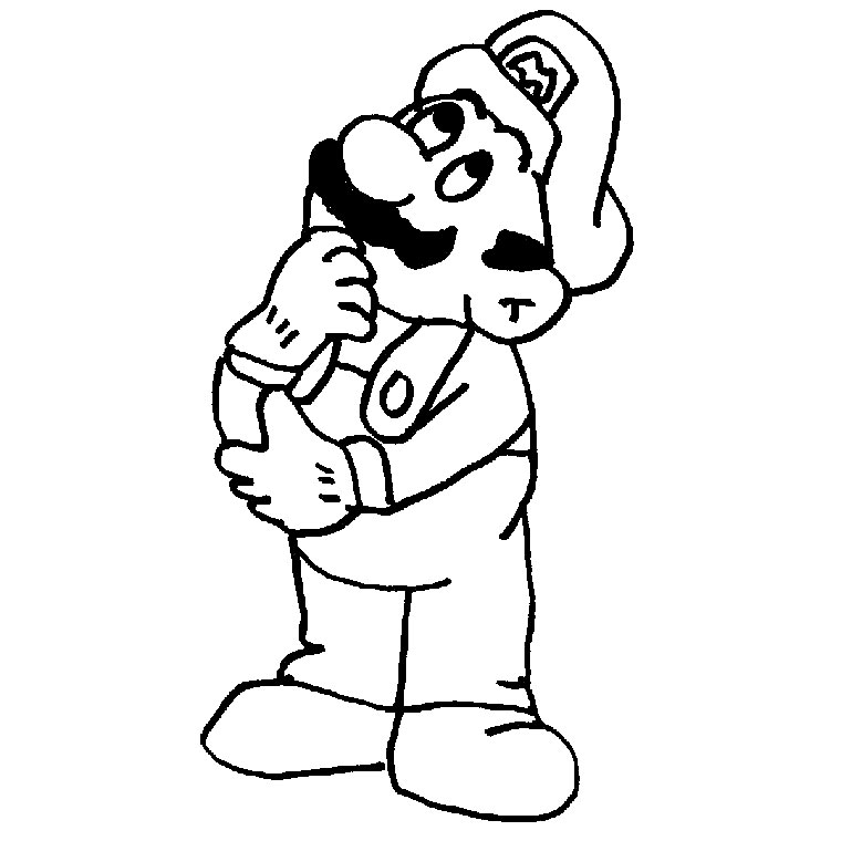 Coloriage Mario Brosse - Mario à imprimer