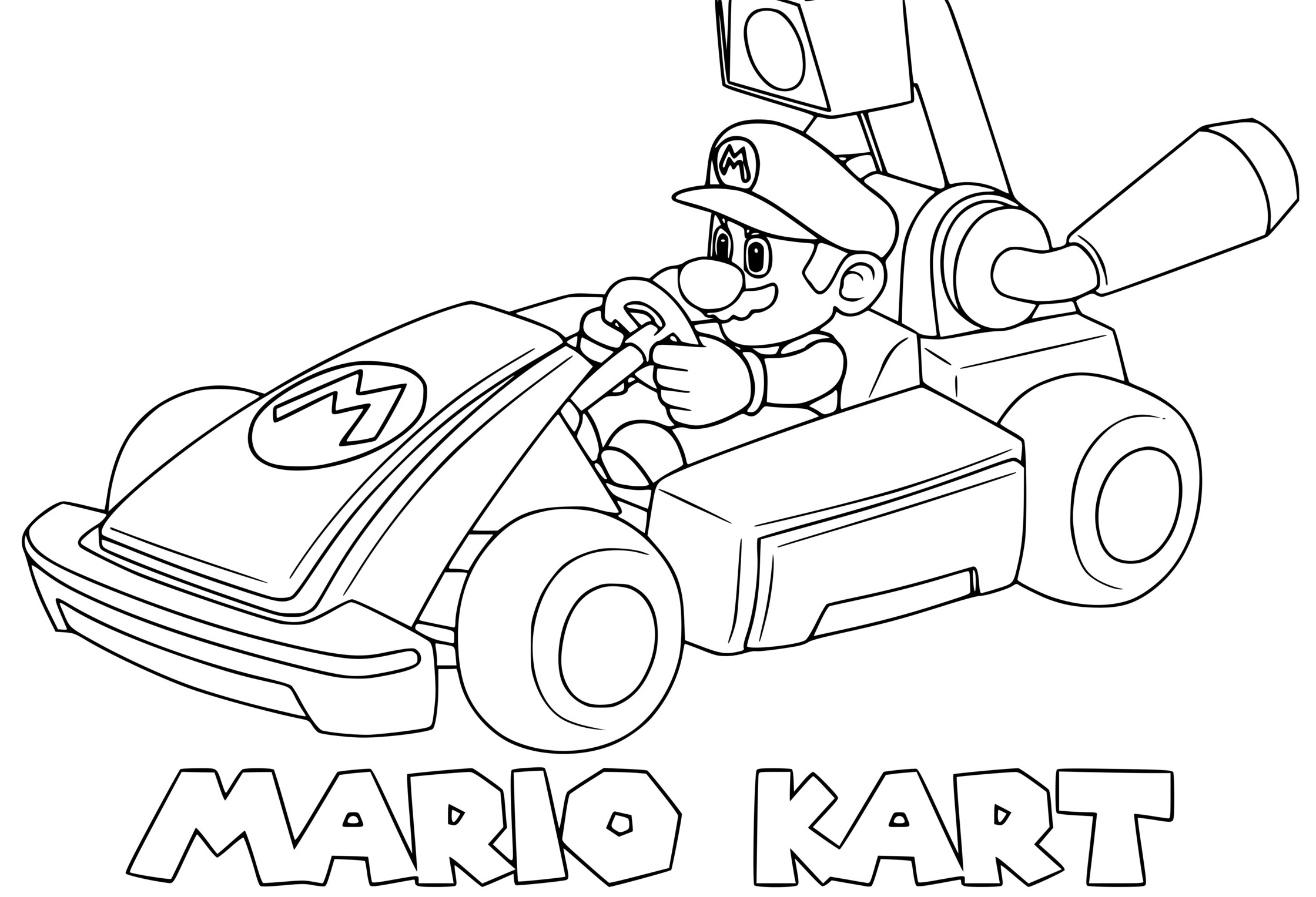 Coloriage Mario Kart Speed - Mario à imprimer