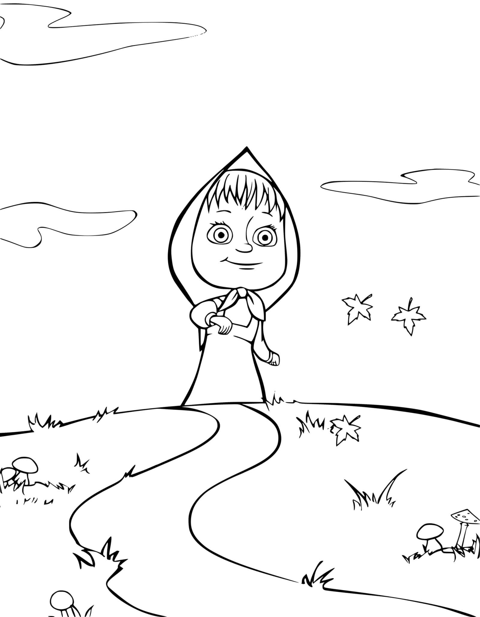 Coloriage Masha et michka