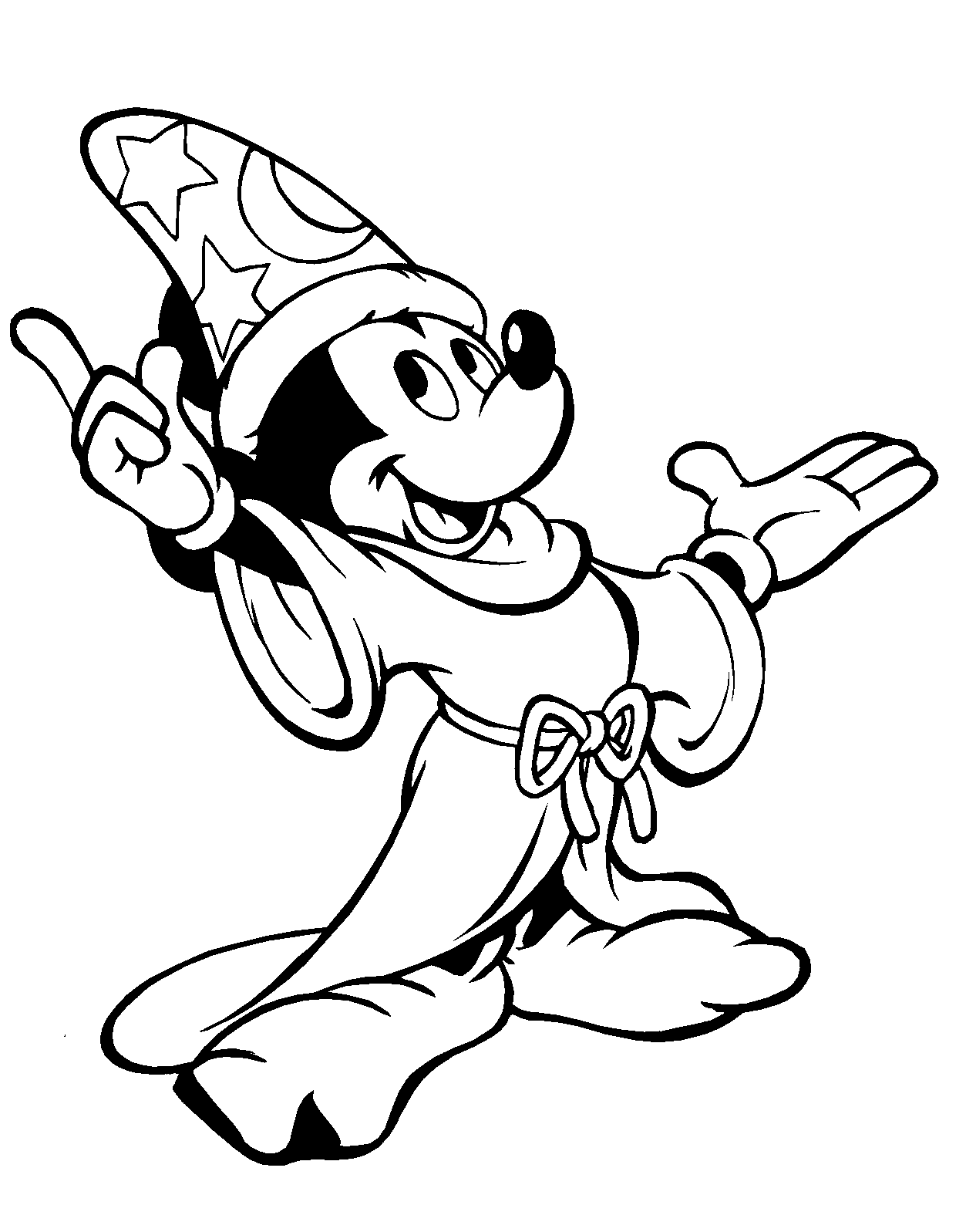 Coloriage Mickey Fantasia - Disney à imprimer