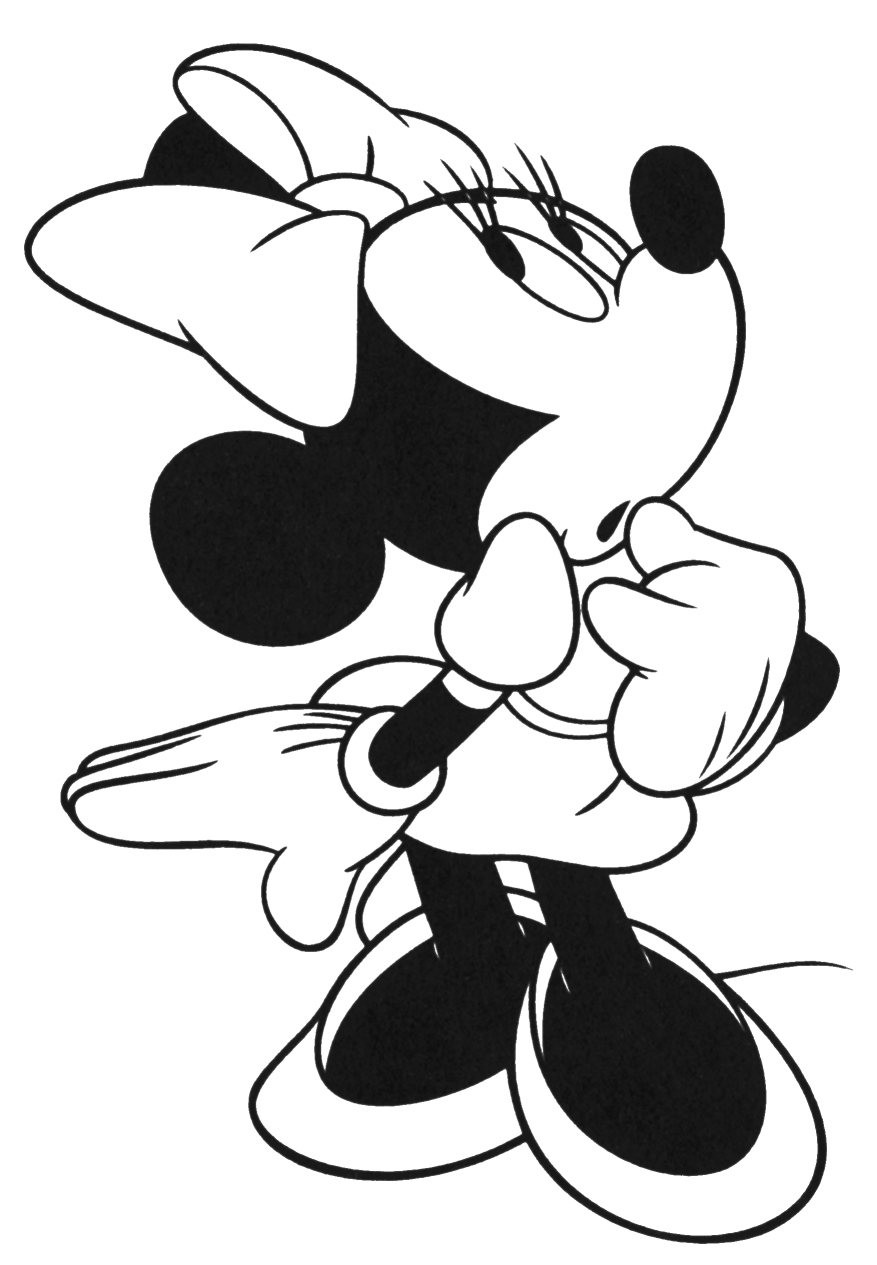 Coloriage Minnie mouse amoureuse de mickey mouse cree en 1928 par walt disney - Disney à imprimer
