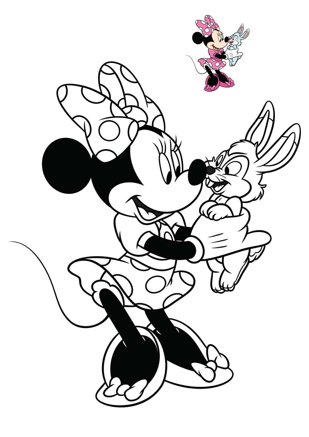 Coloriage Minnie mouse souris anthropomorphe - Disney à imprimer