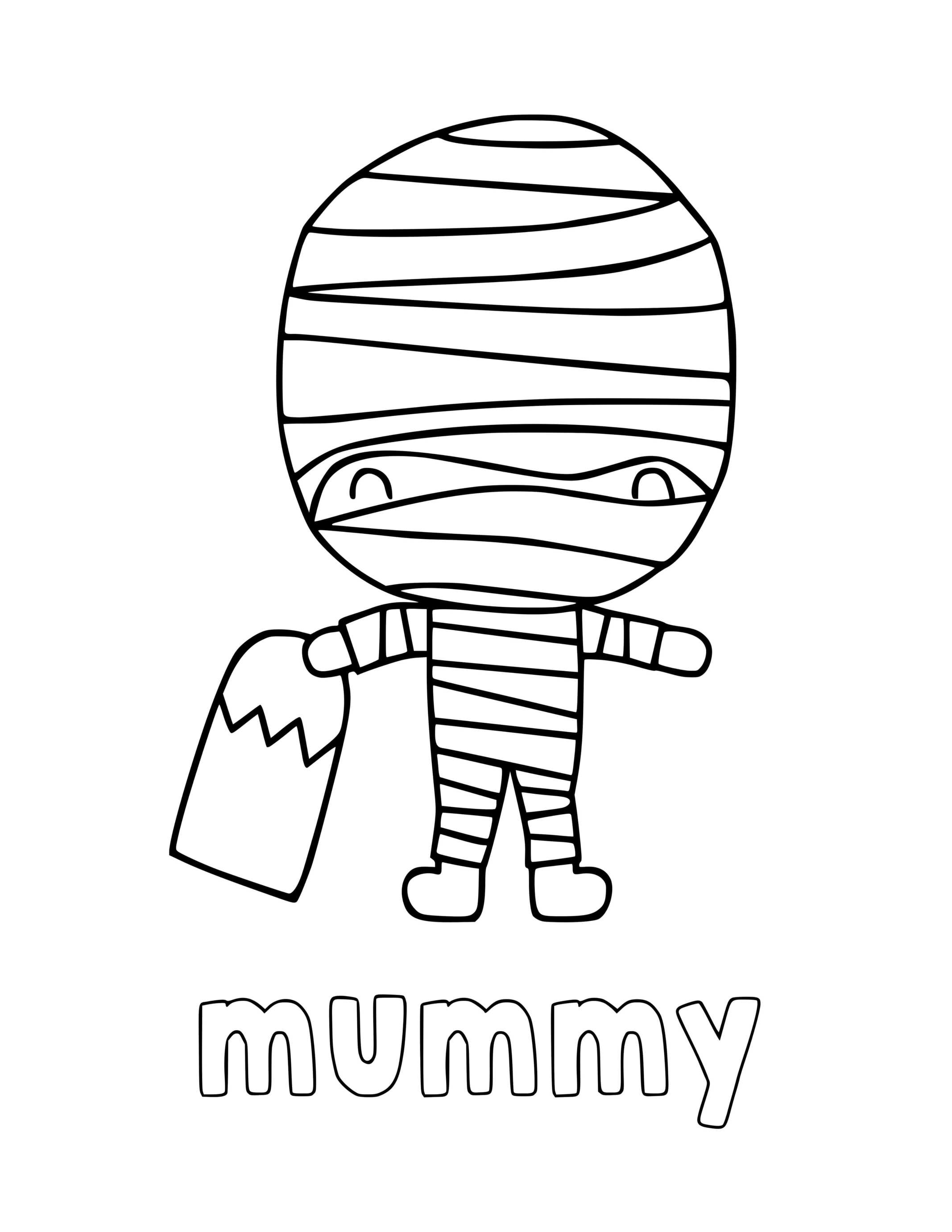 Coloriage Momie De Halloween Pour Enfants - Halloween à imprimer