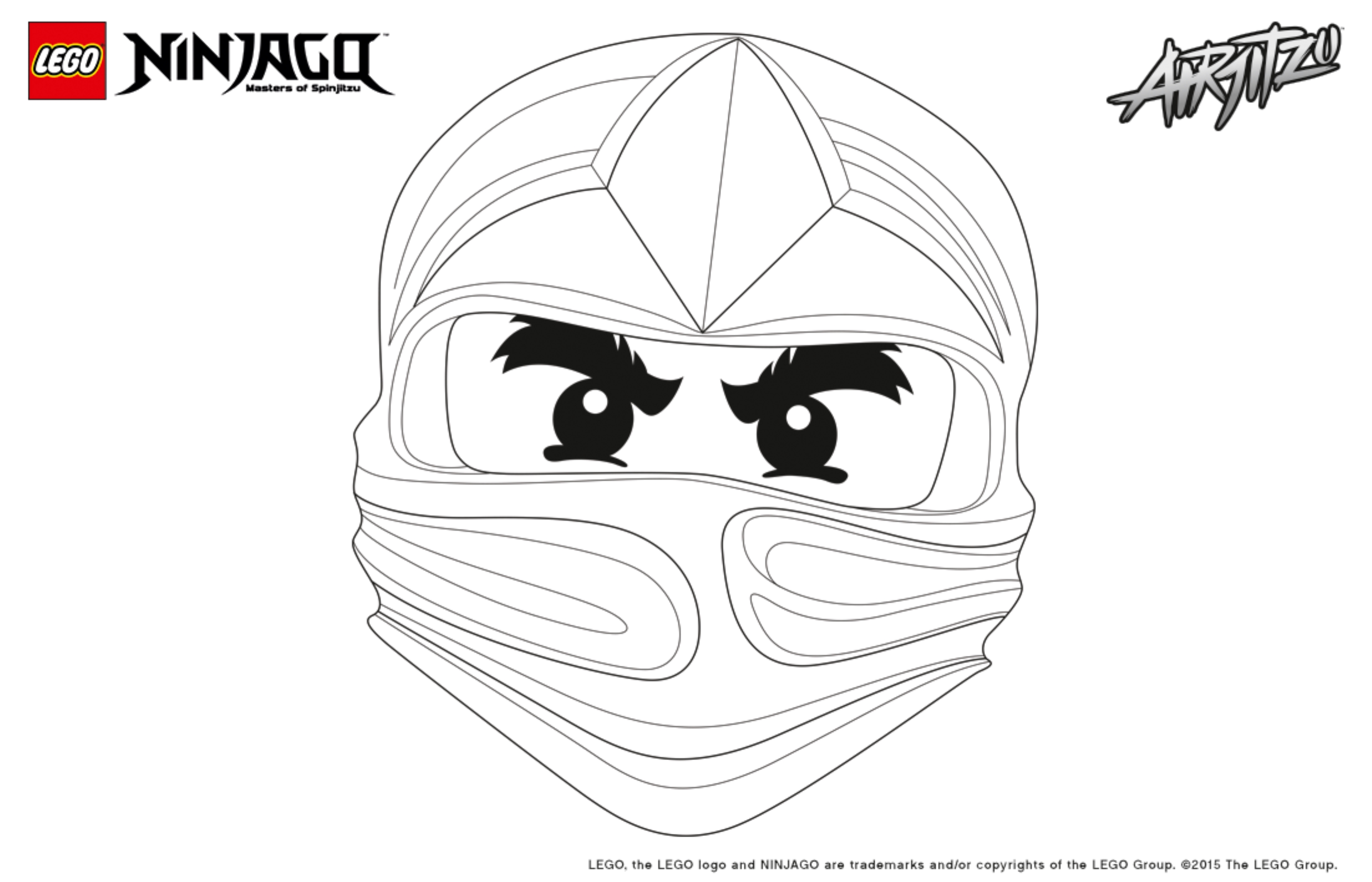 Coloriage Ninjago Lego Visage Cole - Ninjago à imprimer