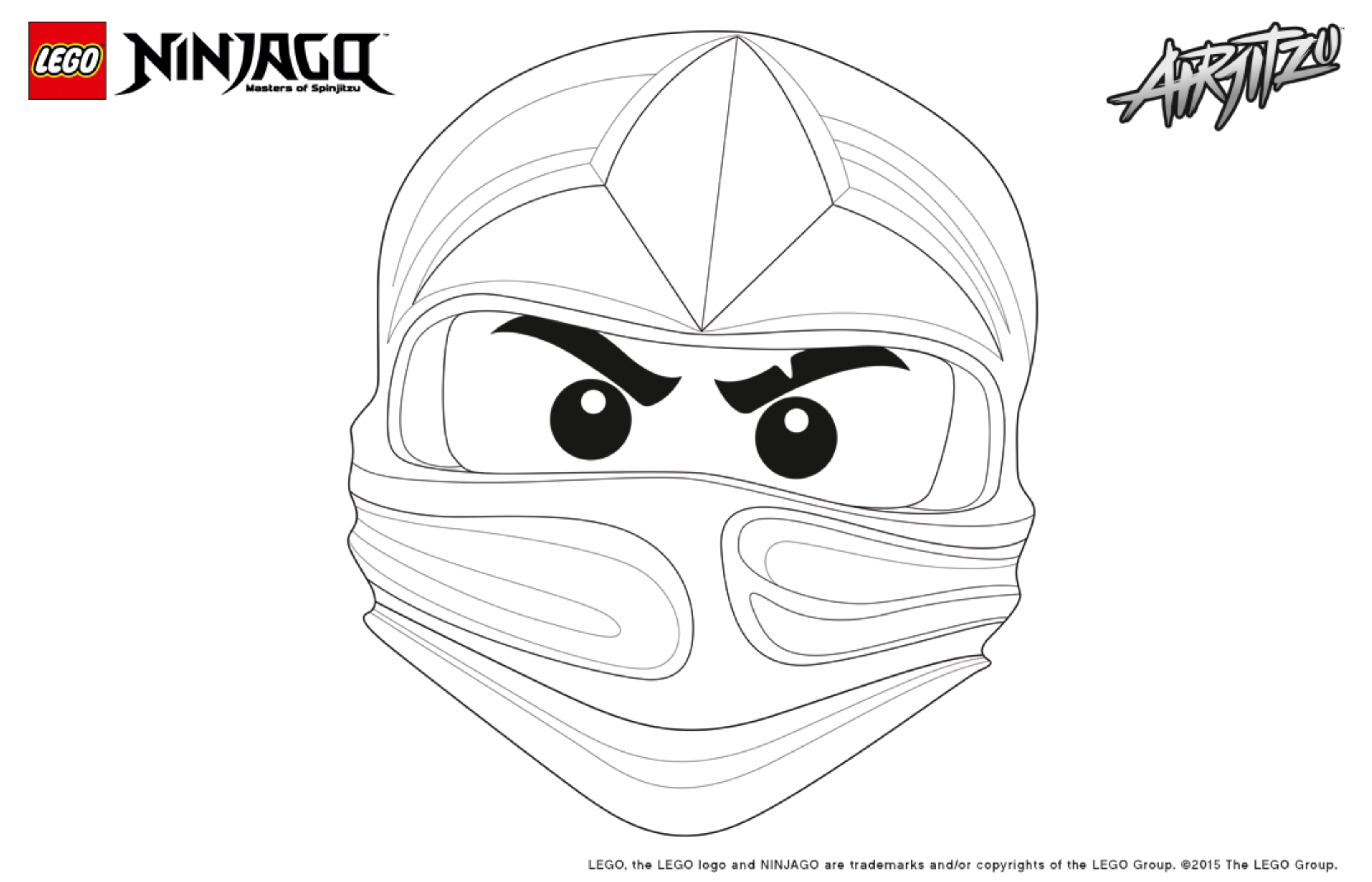 Coloriage Ninjago Lego Visage Kai - Ninjago à imprimer