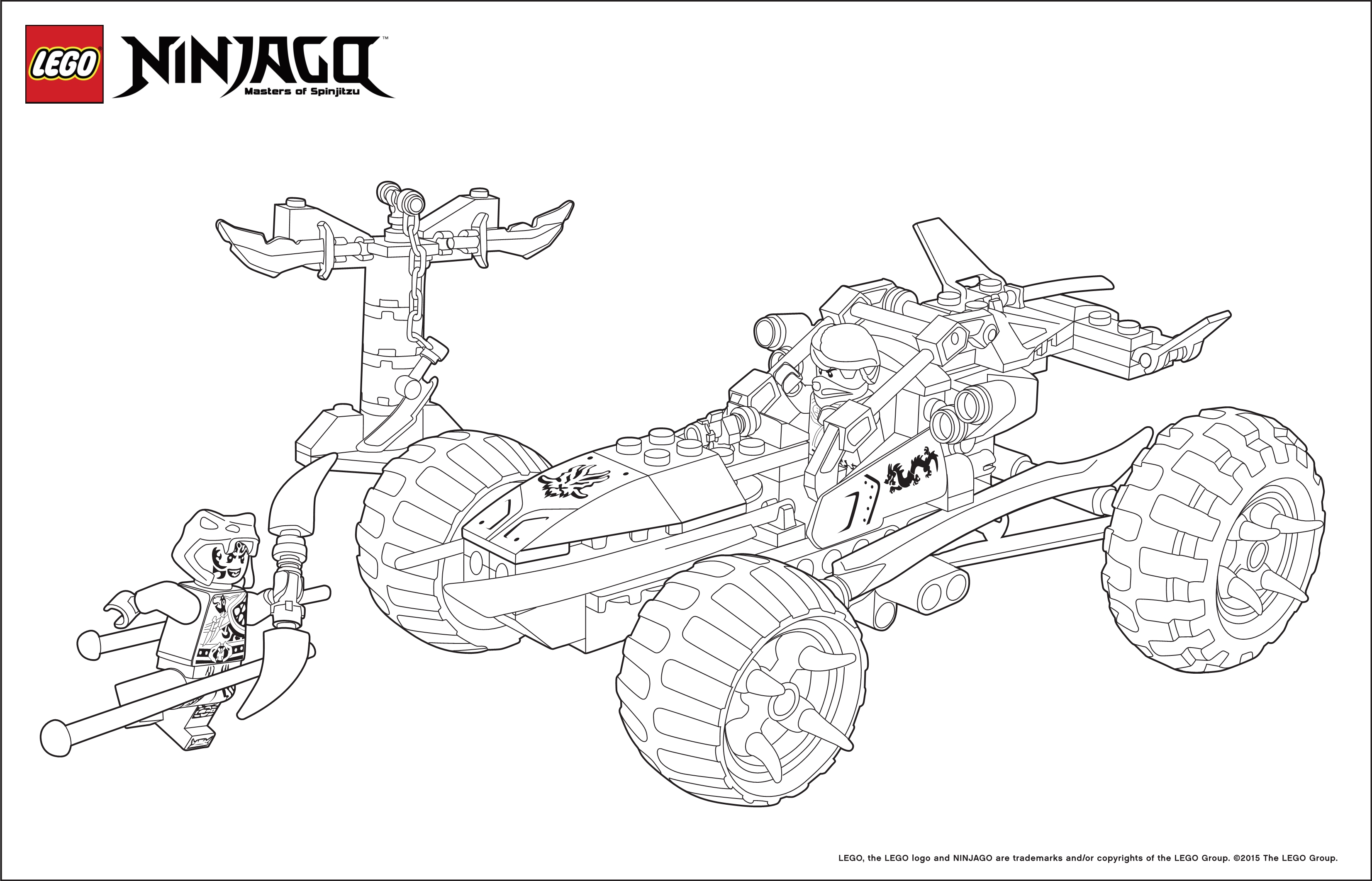 Coloriage Ninjago Lego Voiture 4x4 - Ninjago à imprimer