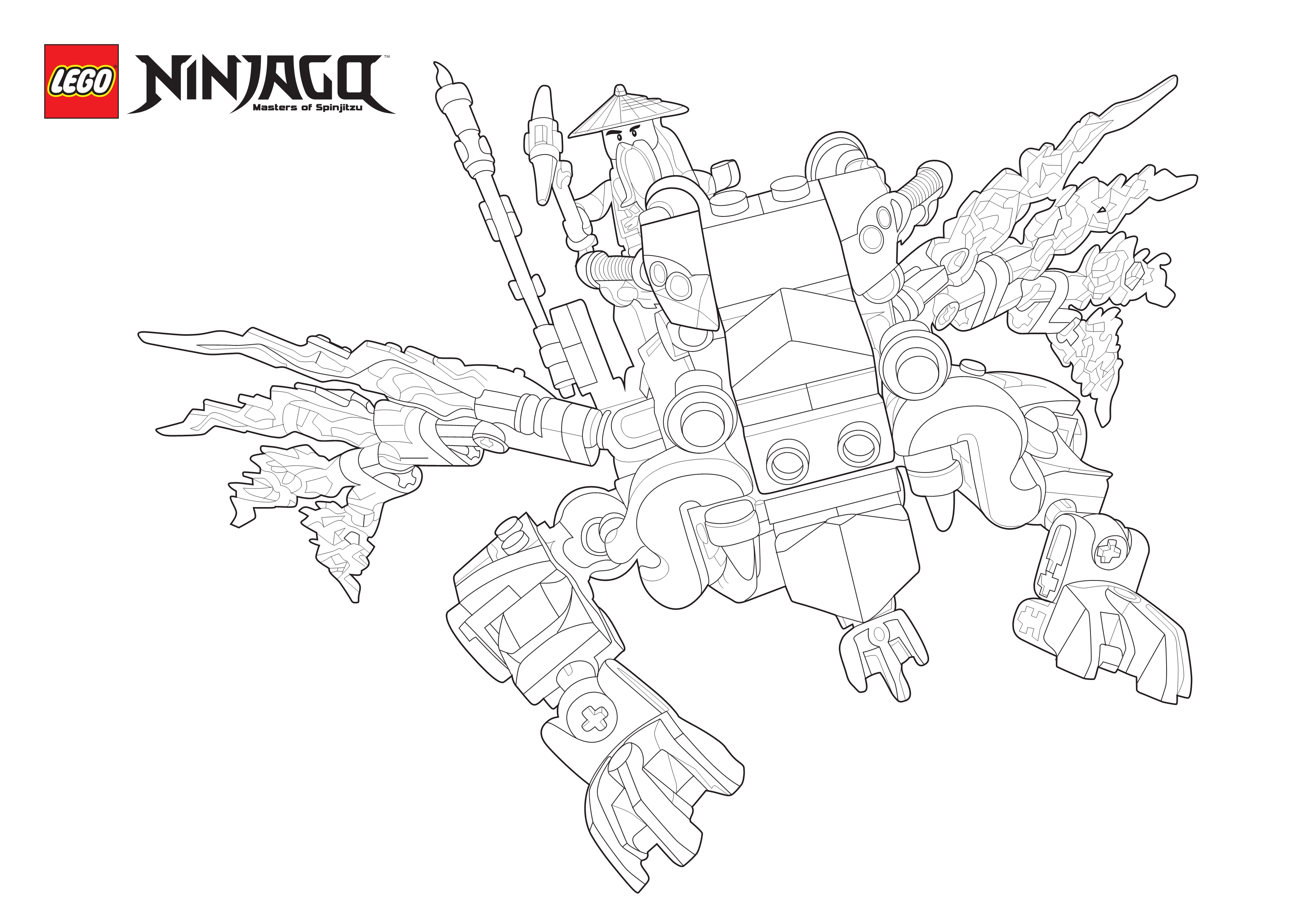 Coloriage Ninjago Sur Un Dragon En Vitesse - Ninjago à imprimer