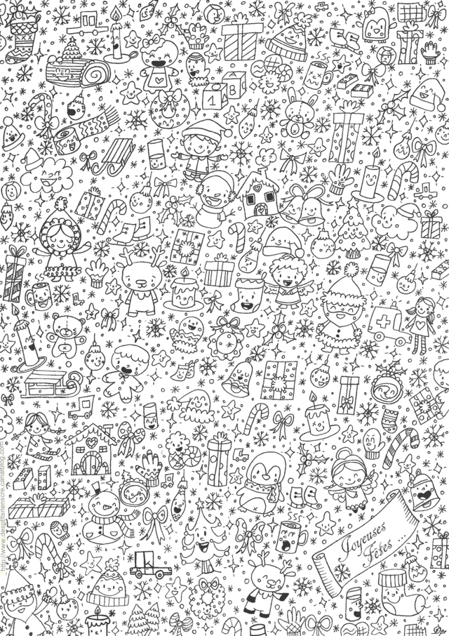 Coloriage Noël Adulte 2 - Adulte à imprimer