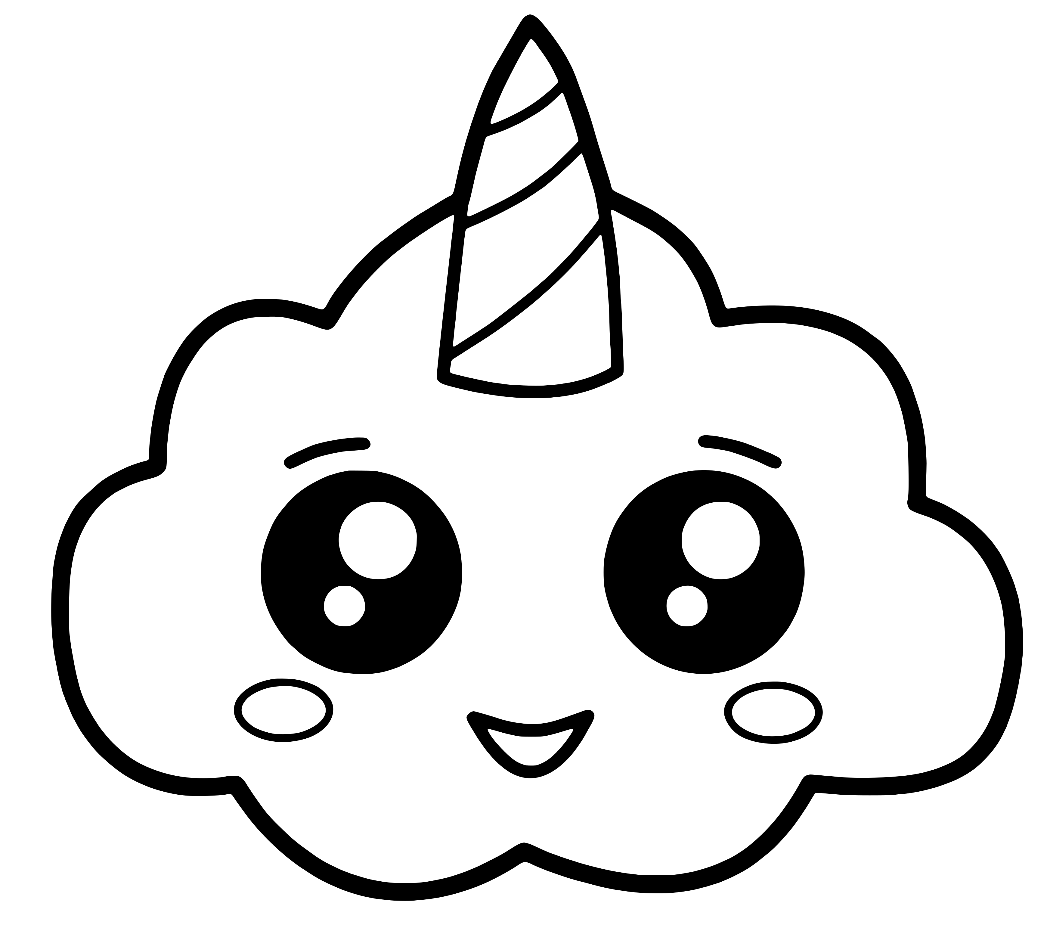 Coloriage Nuage Licorne Kawaii - Kawaii à imprimer