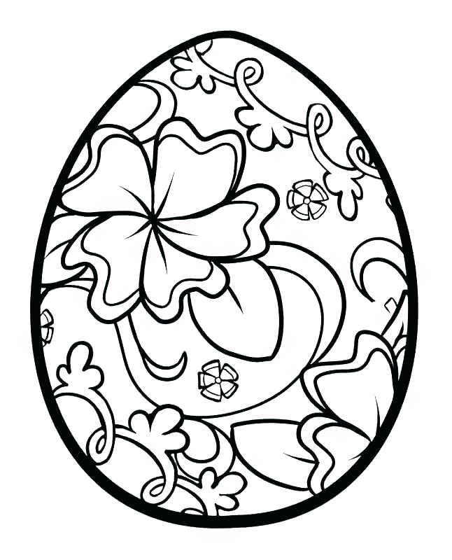Coloriage Œufs De Pâques Motif De Fleurs - Pâques à imprimer