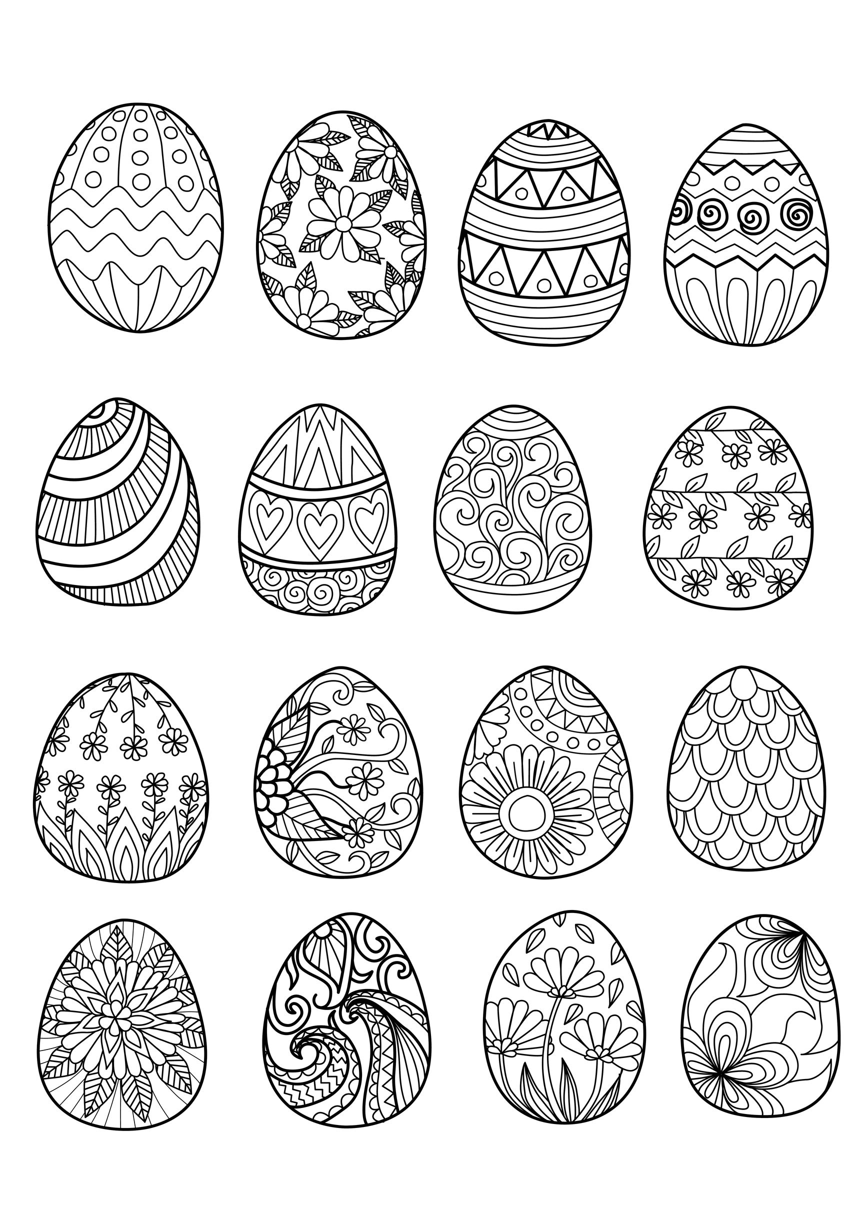 Coloriage Œufs De Pâques Pour Adulte Par Bimdeedee - Pâques à imprimer