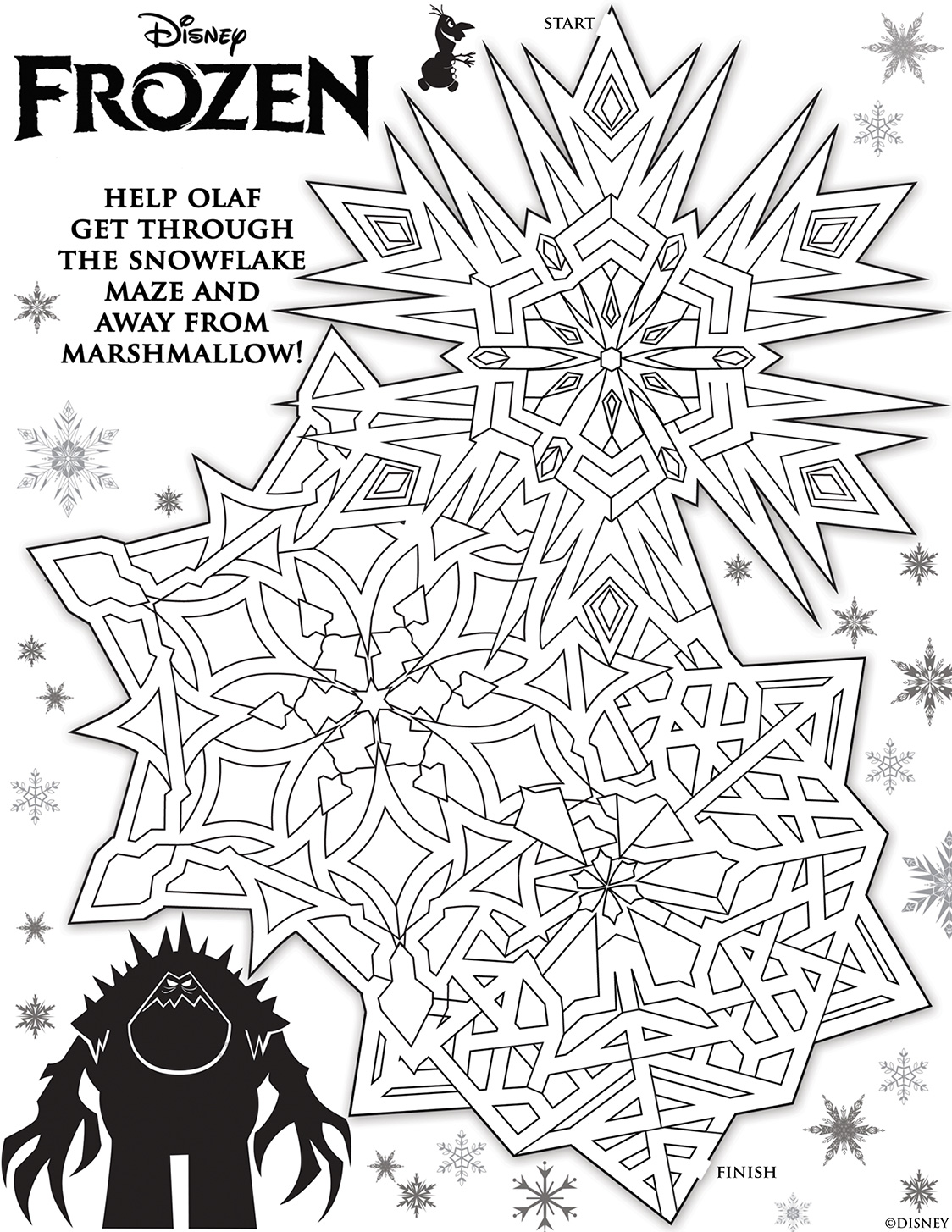 Coloriage Olaf Labyrinthe Reine Des Neiges - La Reine des neiges à imprimer
