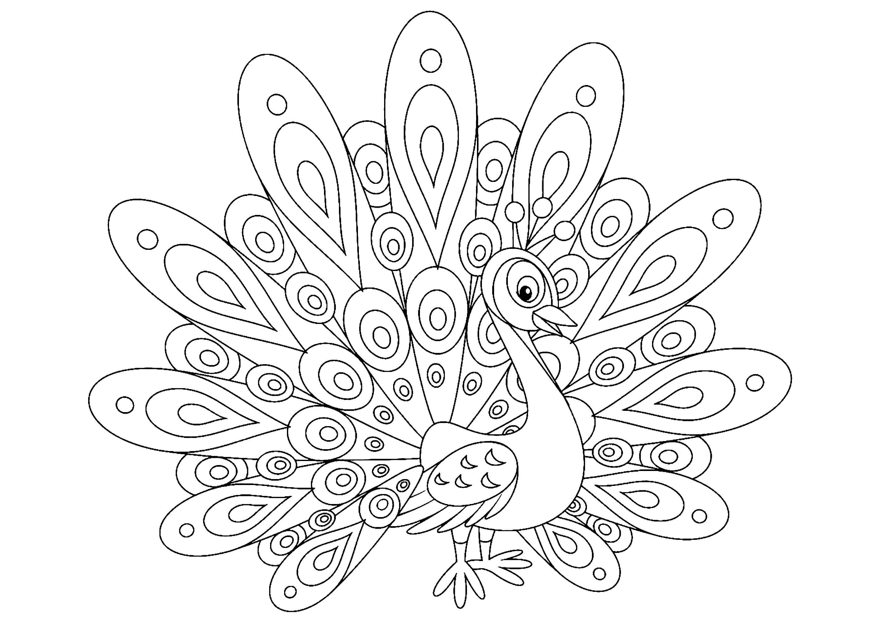Coloriage Paon