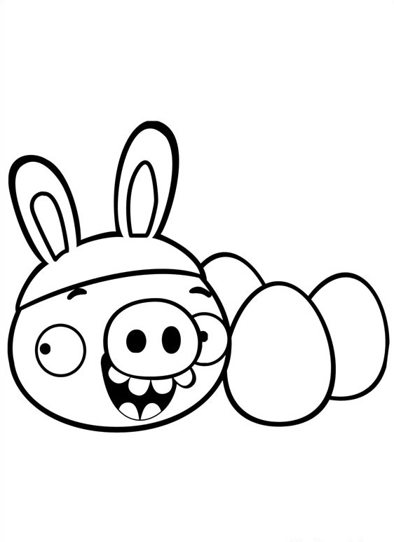 Coloriage Cochon Angry Birds Pâques - Pâques à imprimer