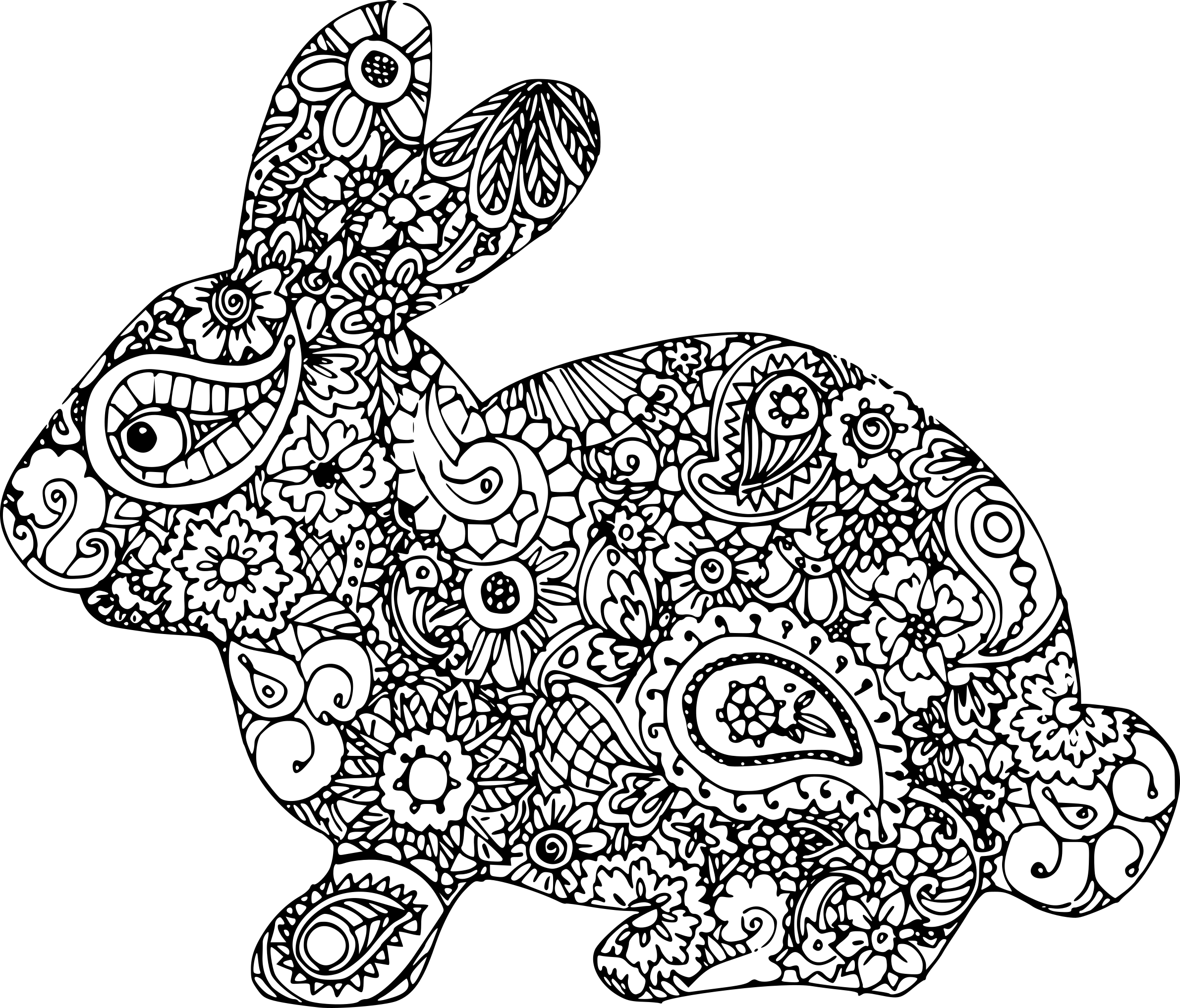 Coloriage Pâques Lapin Adulte Difficile - Pâques à imprimer