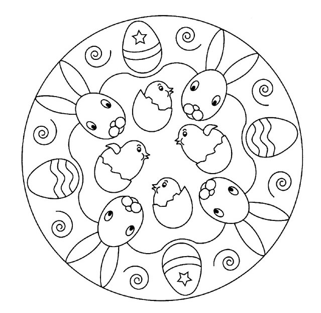 Coloriage Pâques Mandala De Pâques - Pâques à imprimer