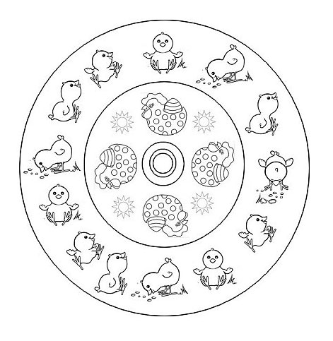 Coloriage Pâques Mandala Pâques - Pâques à imprimer