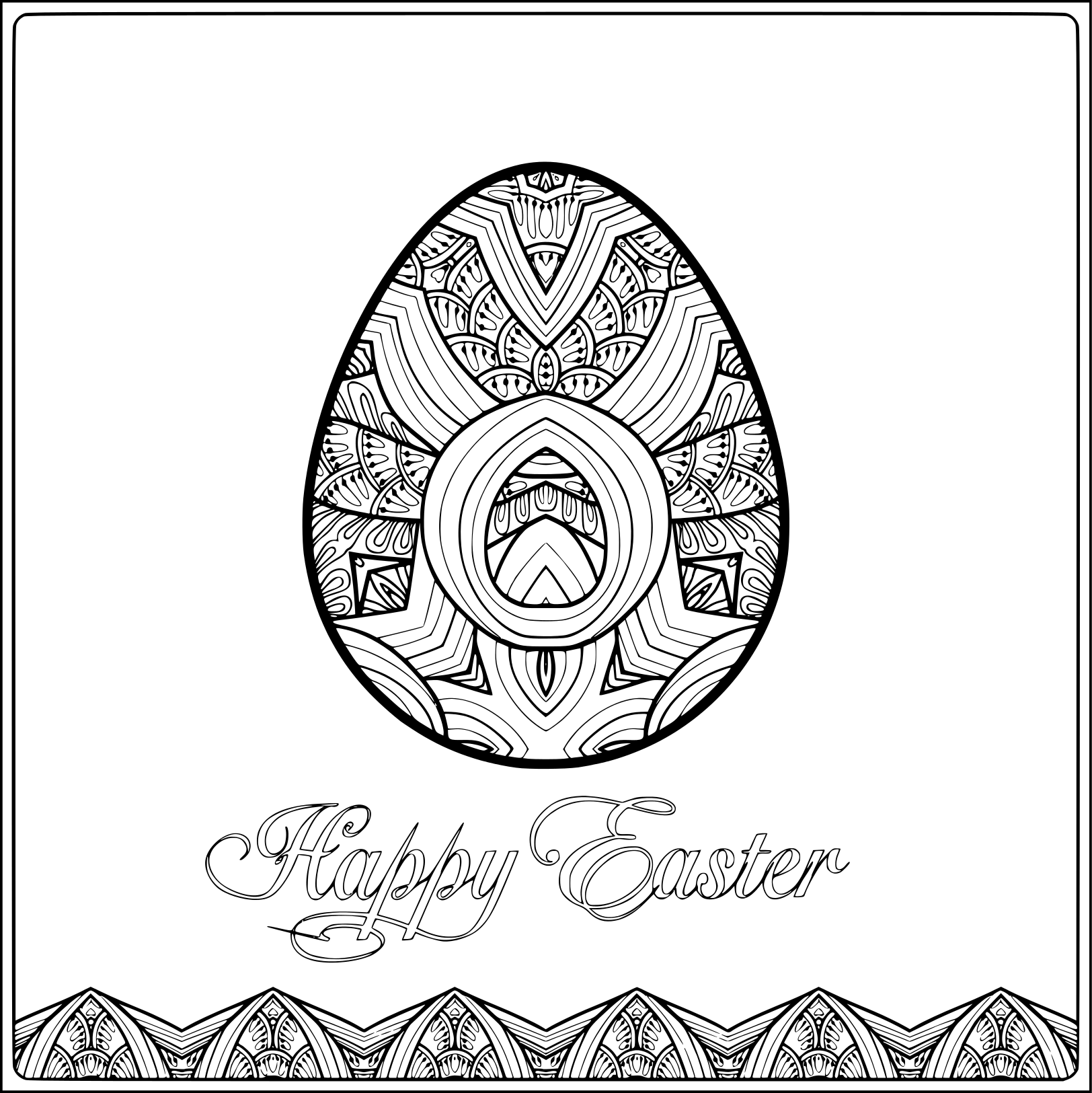 Coloriage Pâques Pour Adulte Zentangle Anti Stress - Pâques à imprimer