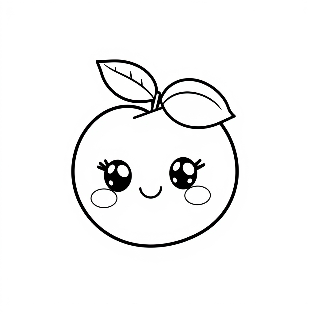 Coloriage Kawaii fruits