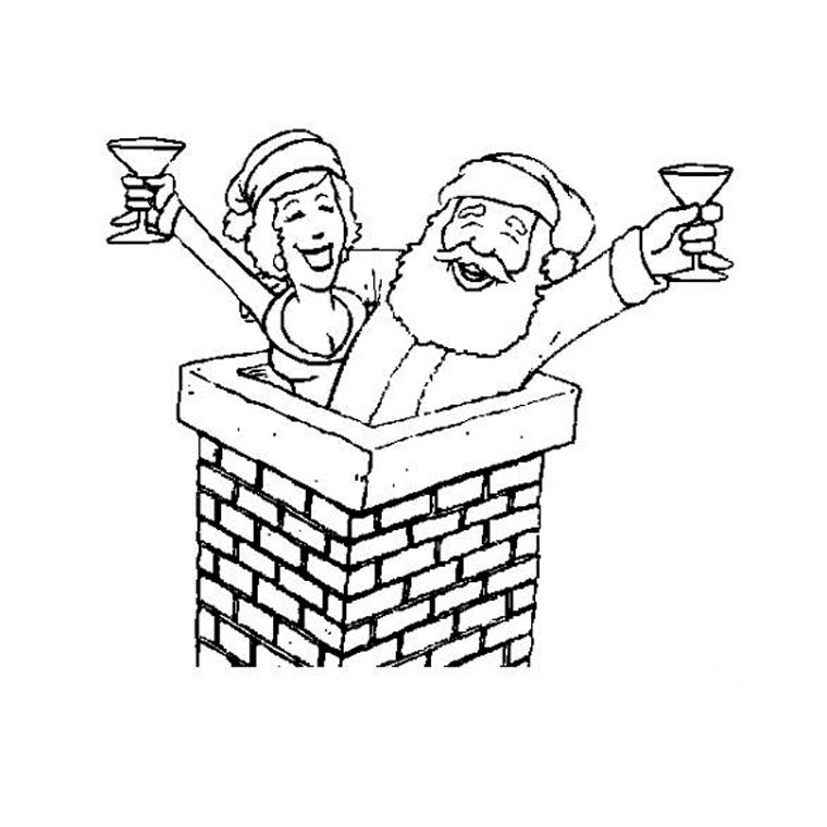 Coloriage Père Noël Et Mère Noël - Noël à imprimer