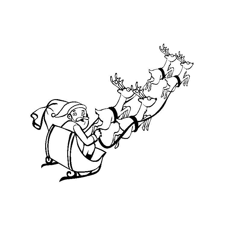 Coloriage Père Noël Et Traîneau - Noël à imprimer