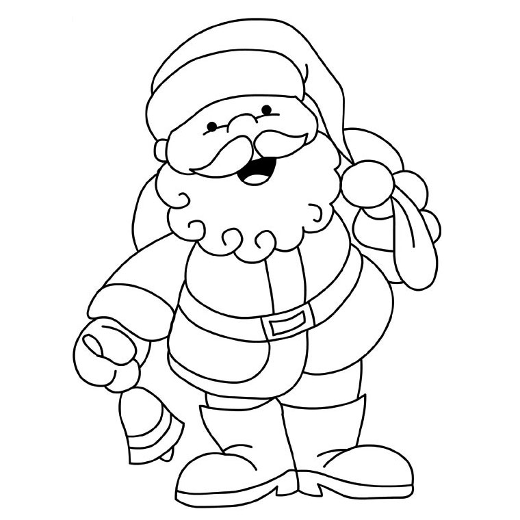 Coloriage Père Noël Hotte - Noël à imprimer