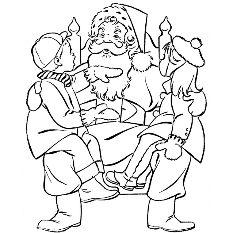 Coloriage Père Noël Maternelle - Noël à imprimer
