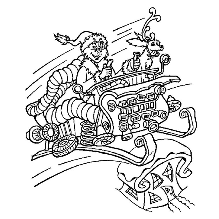 Coloriage Père Noël Son Traîneau - Noël à imprimer