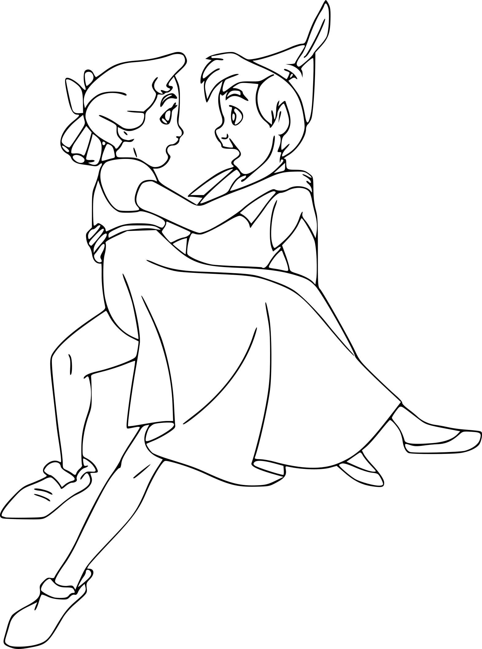 Coloriage Peter pan et wendy - Disney à imprimer