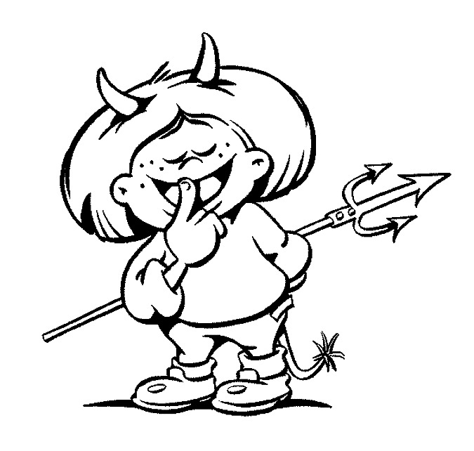 Coloriage Petit Diable - Halloween à imprimer