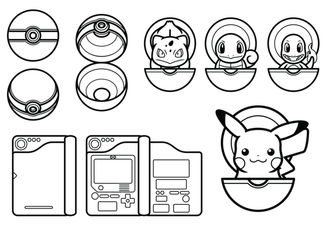 Coloriage Pokemon Black And White Vector - Pokémon à imprimer