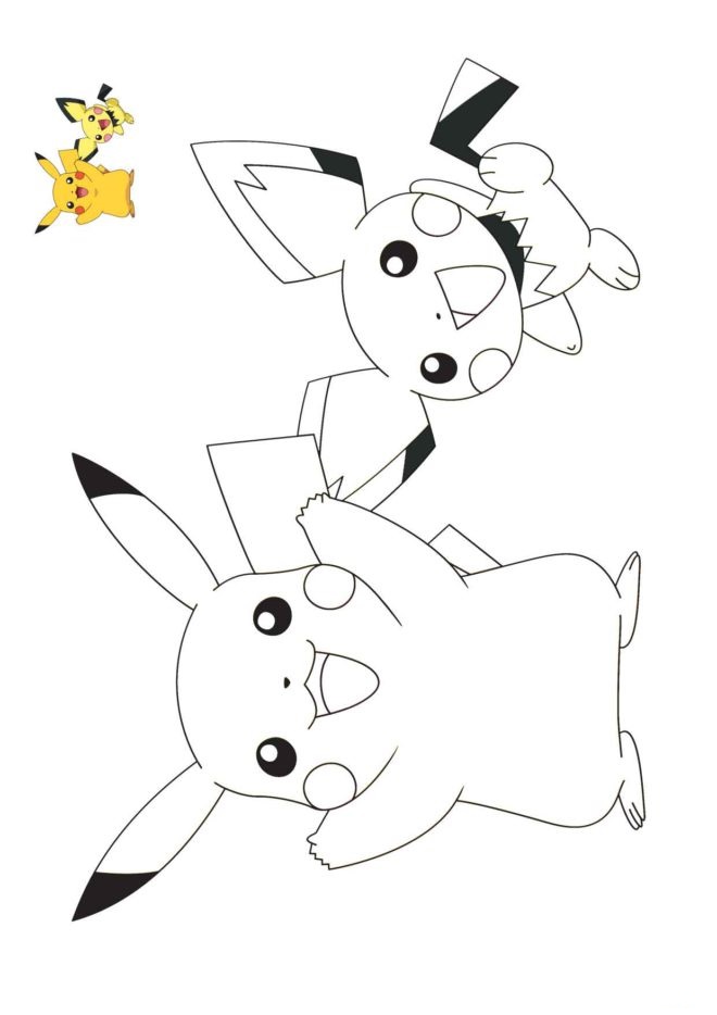 Coloriage Pokemon Pikachu Et Raichu - Pokémon à imprimer