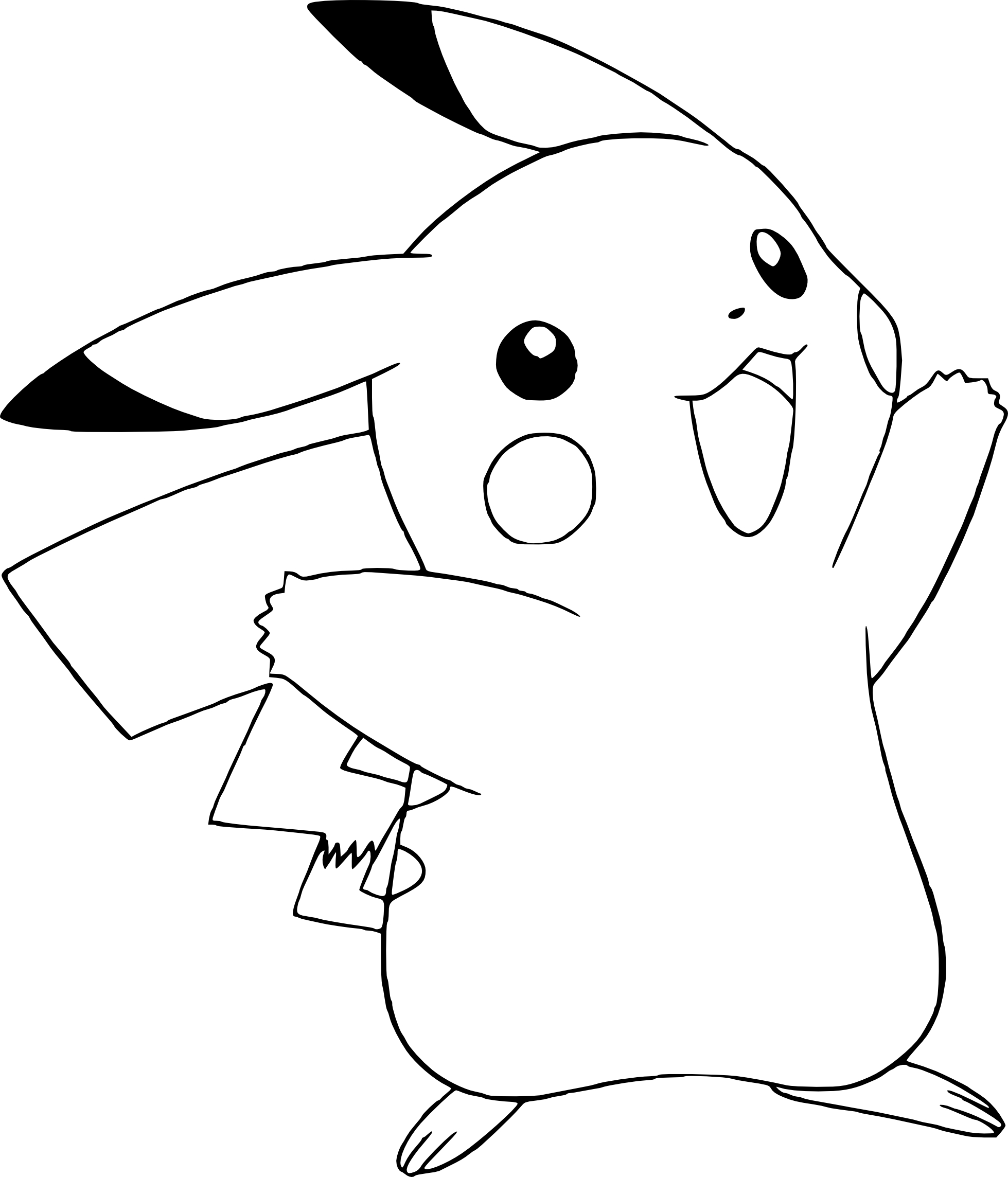 Coloriage Pokemon Pikachu Fait Salut - Pokémon à imprimer