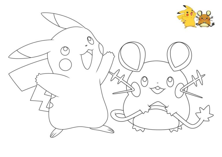 Coloriage Pokemon Pikachu Raichu - Pokémon à imprimer
