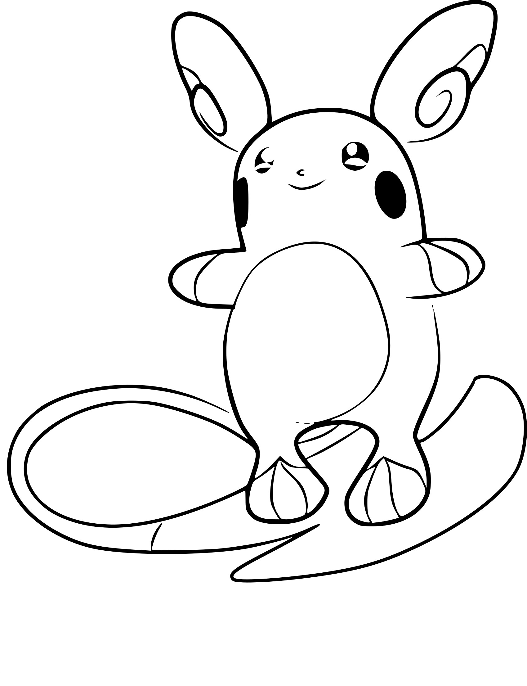 Coloriage Pokemon Pikachu Raichualola - Pokémon à imprimer