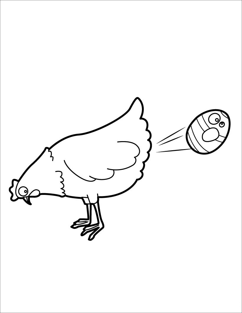 Coloriage Poule De Pâques Ponde Un Œuf De Pâques - Pâques à imprimer