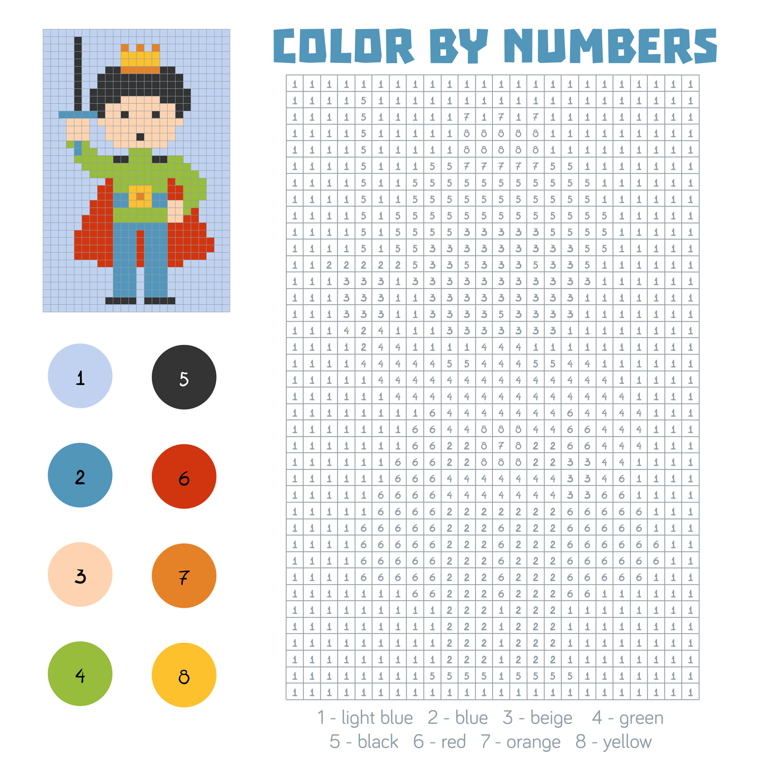 Coloriage Prince Et Sa Cape Magique Pixel - Magique à imprimer