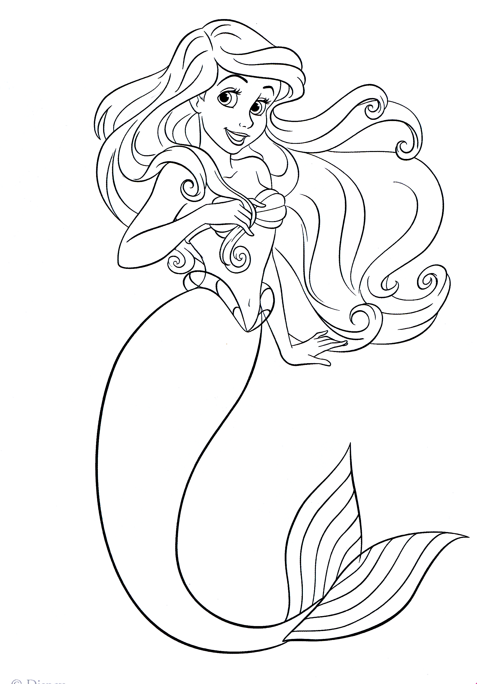 Coloriage Ariel la petite sirène