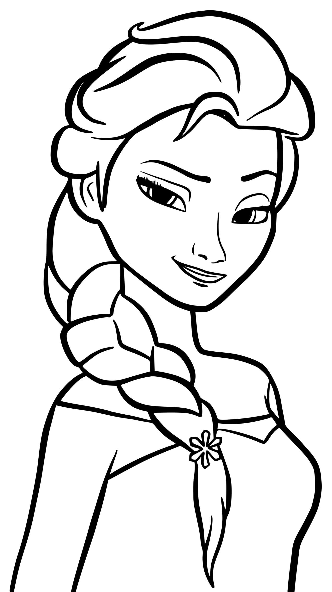 Coloriage Reine Elsa dans sa splendeur glacée - La Reine des neiges à imprimer