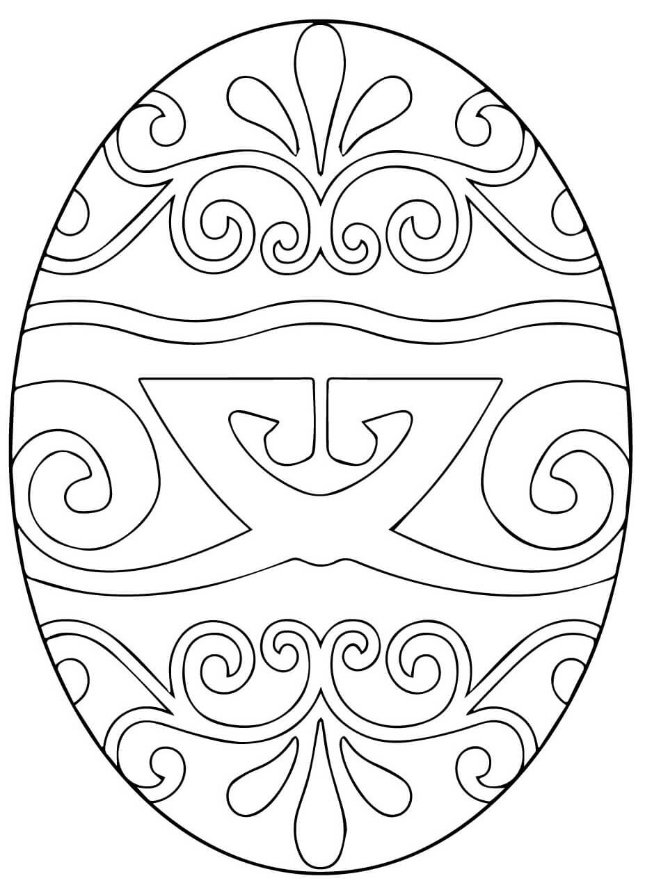 Coloriage Pysanka œuf de Pâques ukrainien richement orné - Pâques à imprimer
